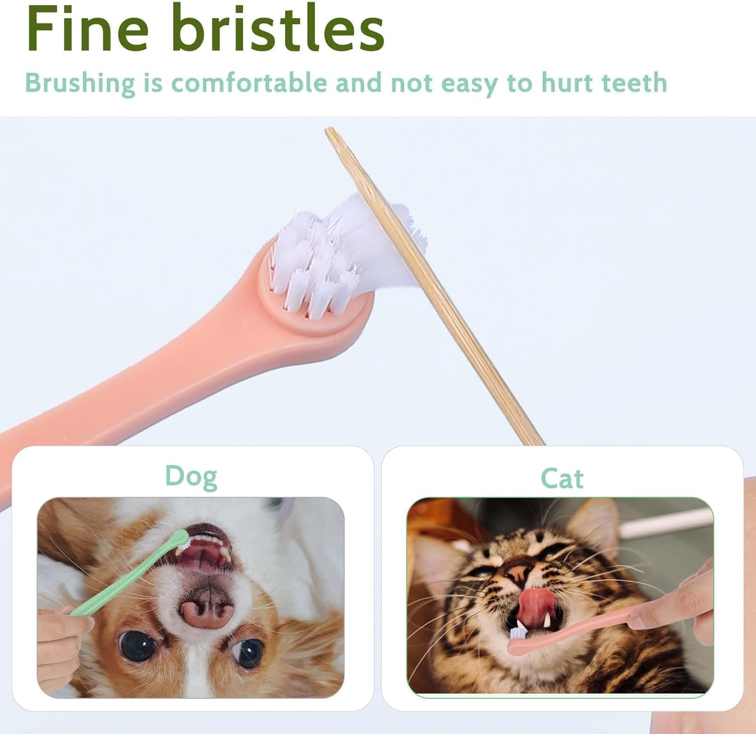4 Pack Small Dog Toothbrush Pet Toothbrush Cat Tooth Brush Puppy Toothbrush Mini