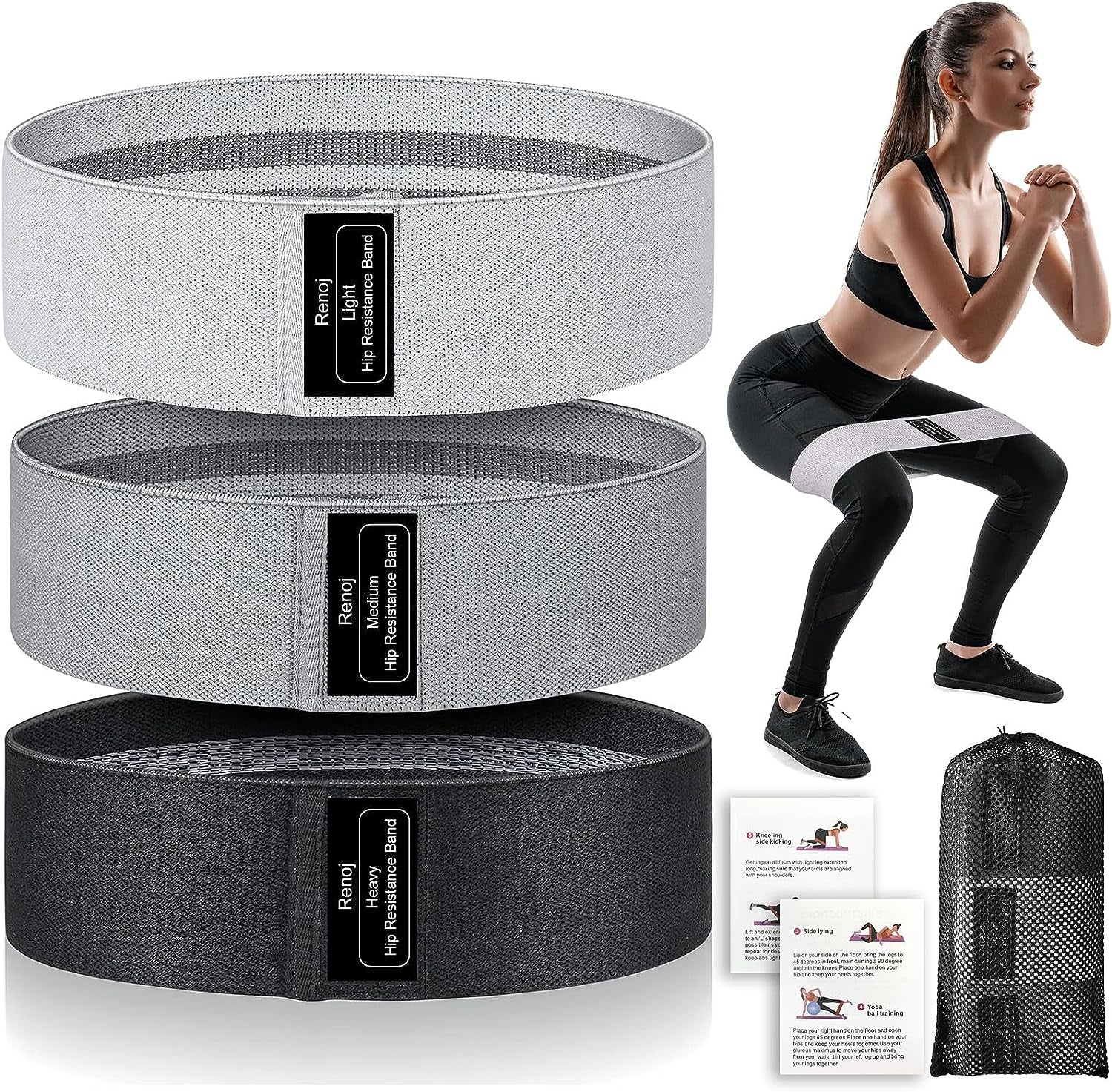 Resistance Bands Set – 3 Elastic Pilates Bands