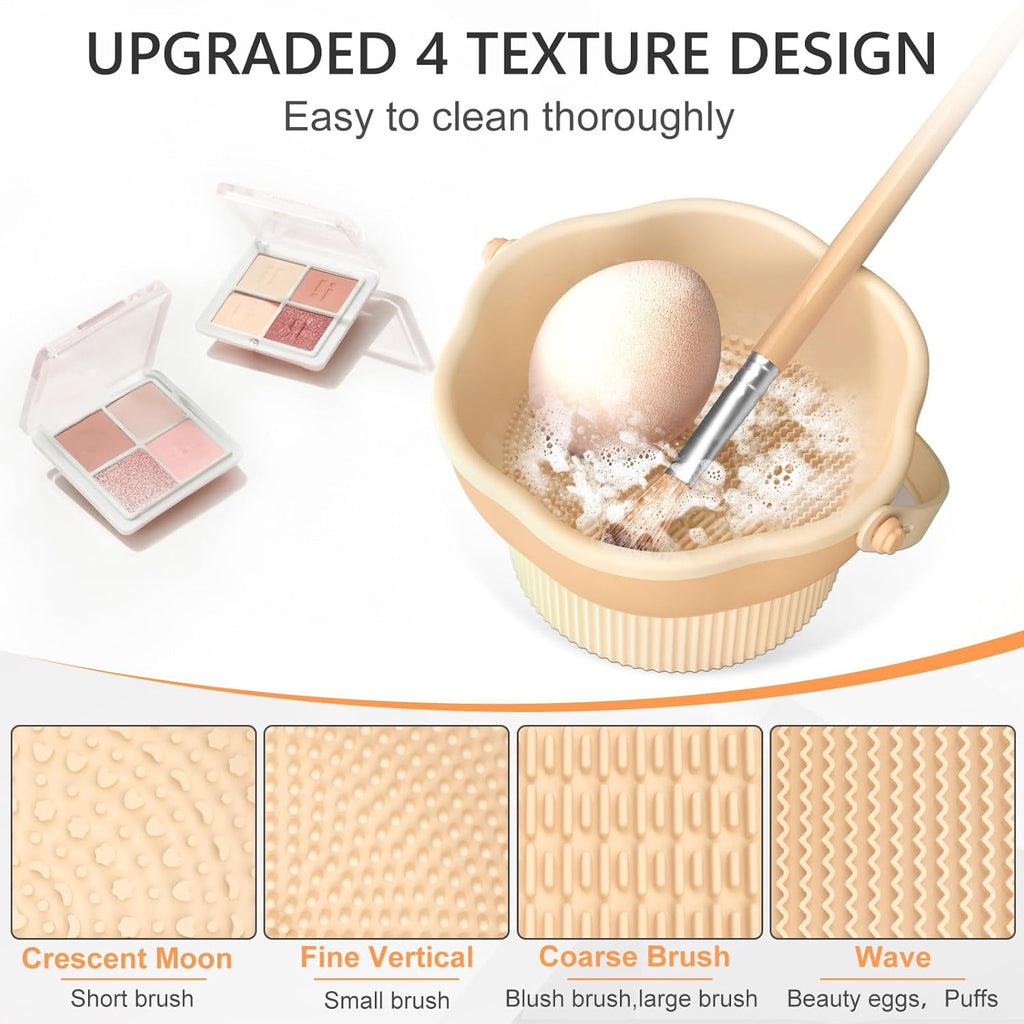 3-in-1 Makeup Brush Cleaner Mat & Bowl