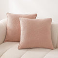 2-Pack Pink Boucle Throw Pillow Covers 22×22