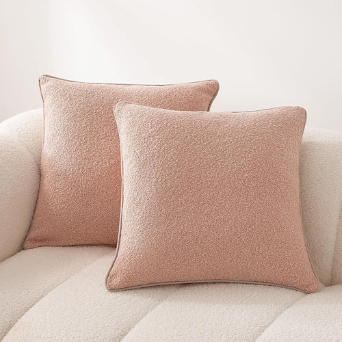 2-Pack Pink Boucle Throw Pillow Covers 22×22
