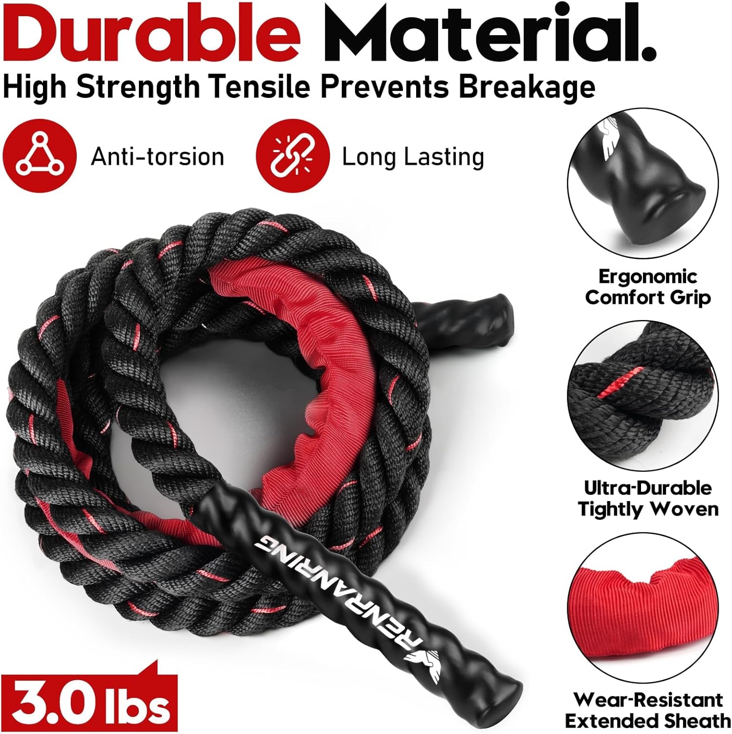 Weighted Jump Rope – 3lb/4lb/5lb Fitness Rope