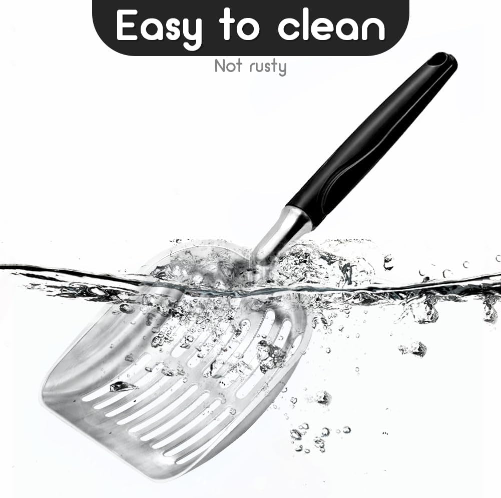Heavy-Duty Metal Cat Litter Scoop with Handle