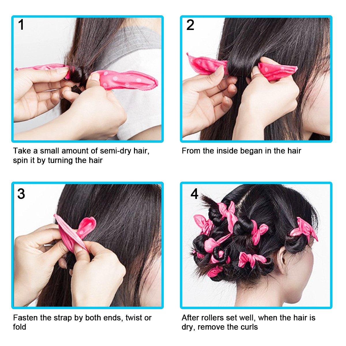 30-Pcs Foam Hair Curlers with Bag