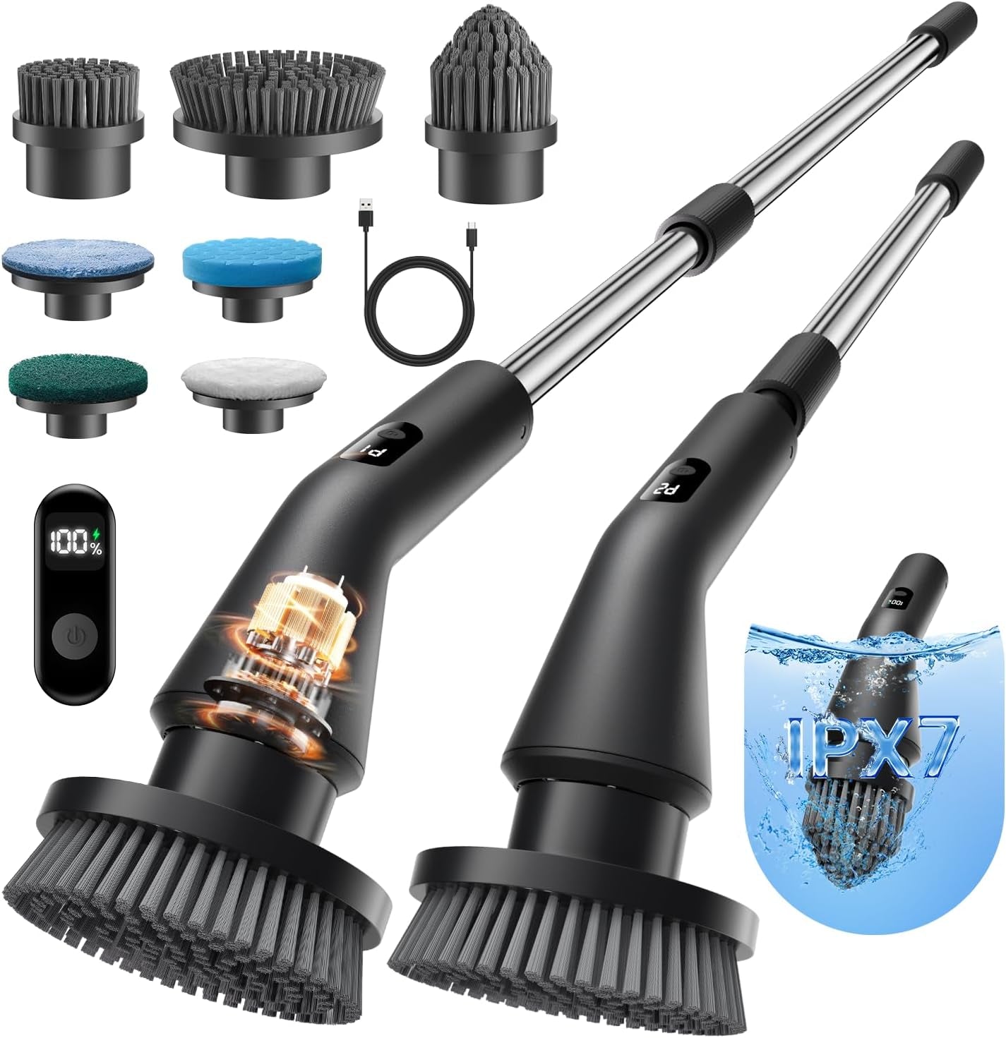 2025 Electric Cordless Spin Scrubber