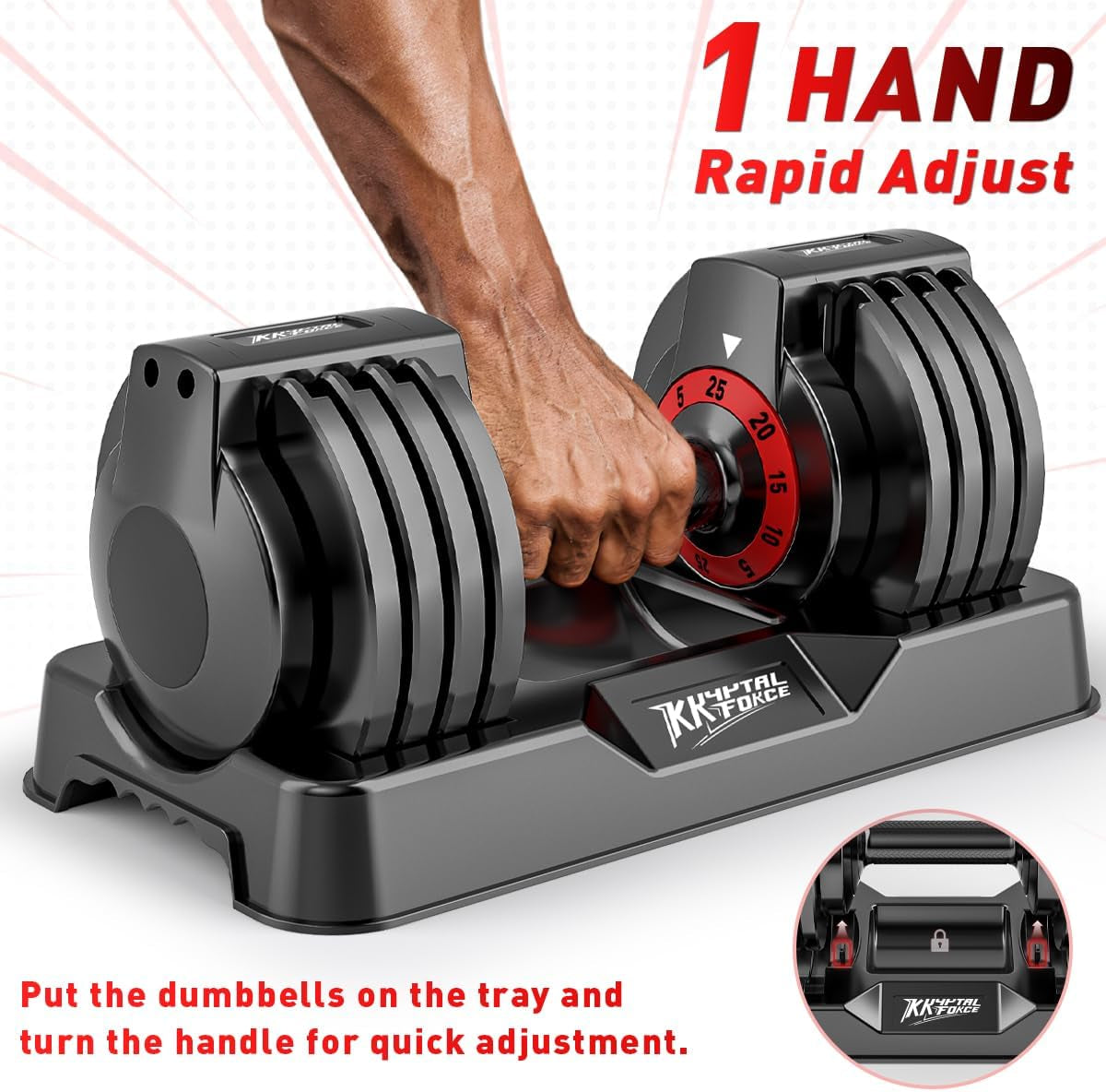 Adjustable Dumbbell Set – 25/55 lbs