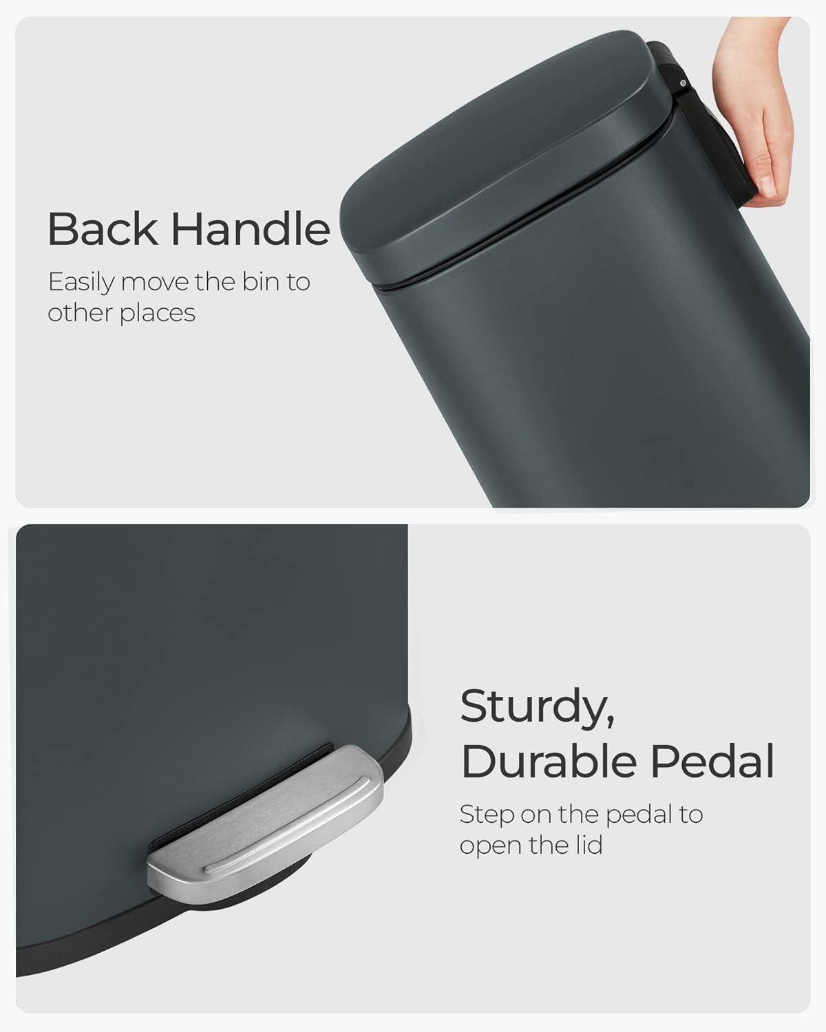 8-Gallon Stainless Steel Step Trash Can – Green