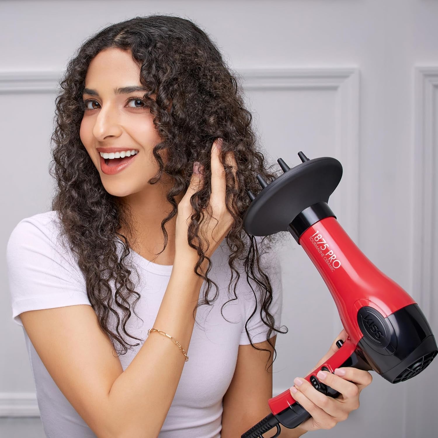 1875W Pro Tourmaline Ceramic Hair Dryer – Red