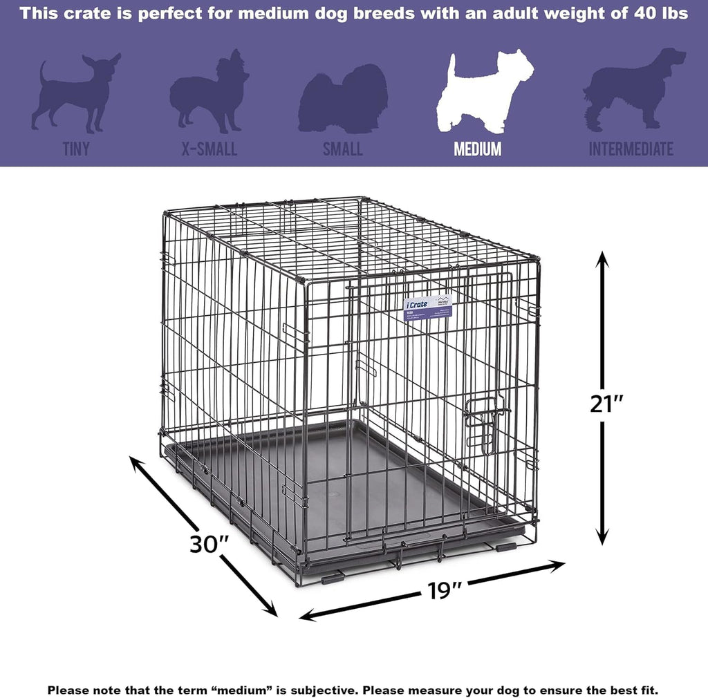 30" Folding Dog Crate with Divider