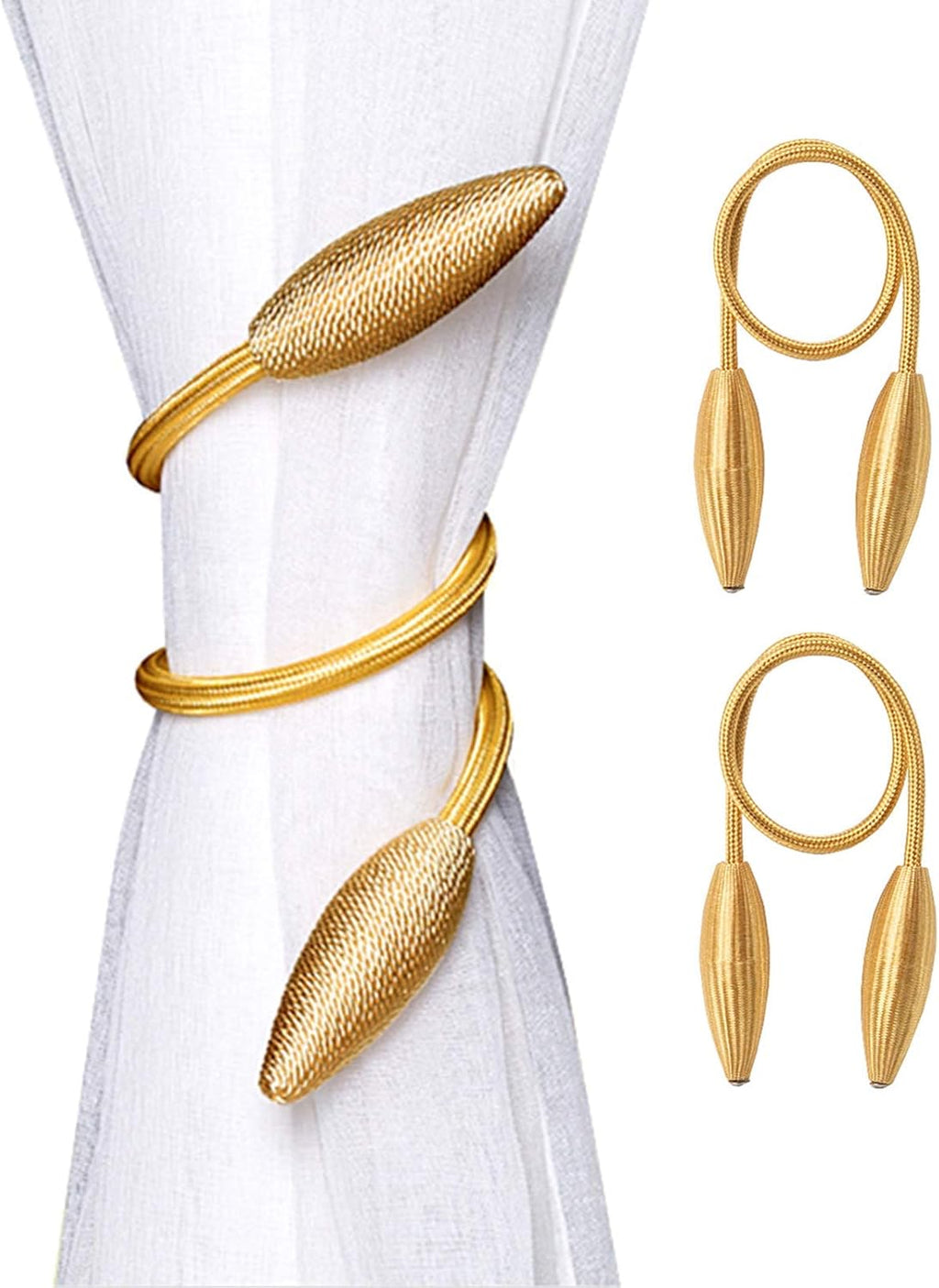 2-Pack Curtain Holdbacks Decorative Gold