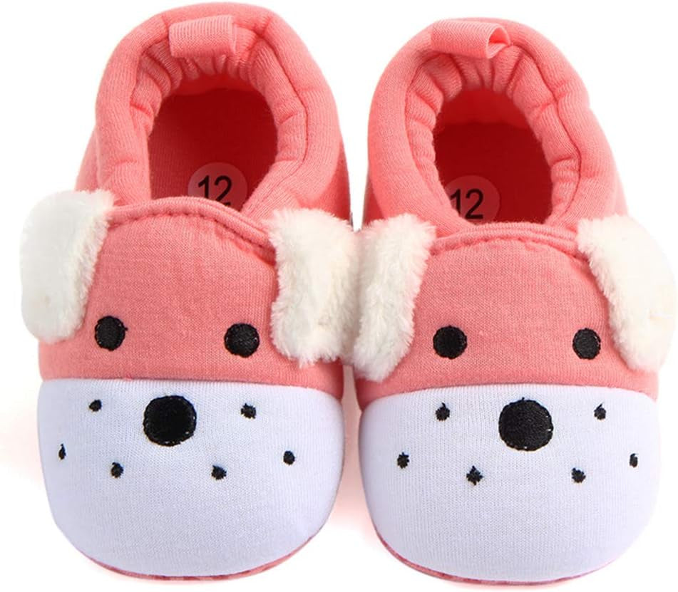 Newborn Infant Baby Boys Girls Cute Cartoon Slipper Soft Non Skid Sole Slip on House Animal Indoor Sock Shoes Crib Moccasins for New Walkers