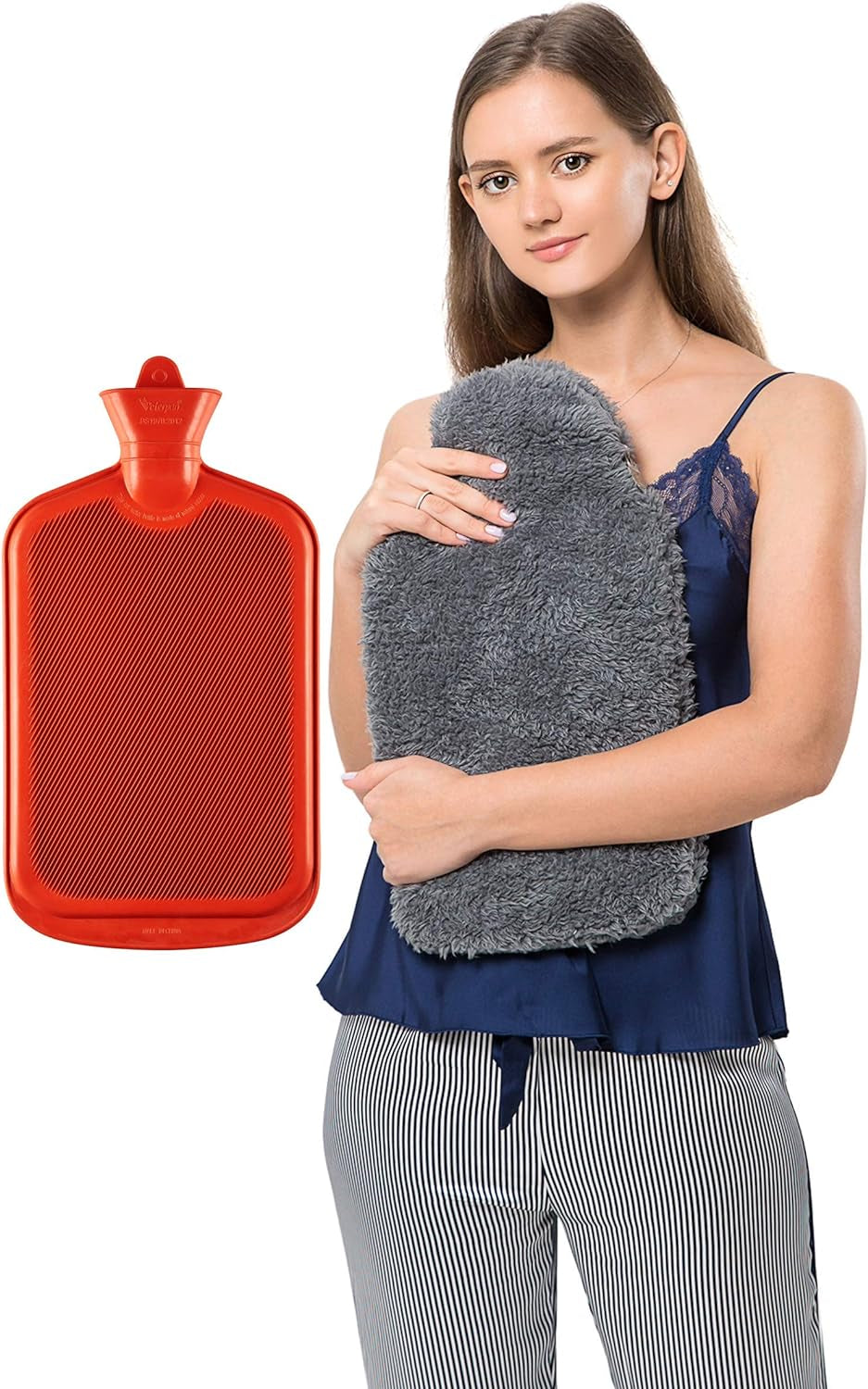 Teddy Charcoal Rubber Hot Water Bottle Cover