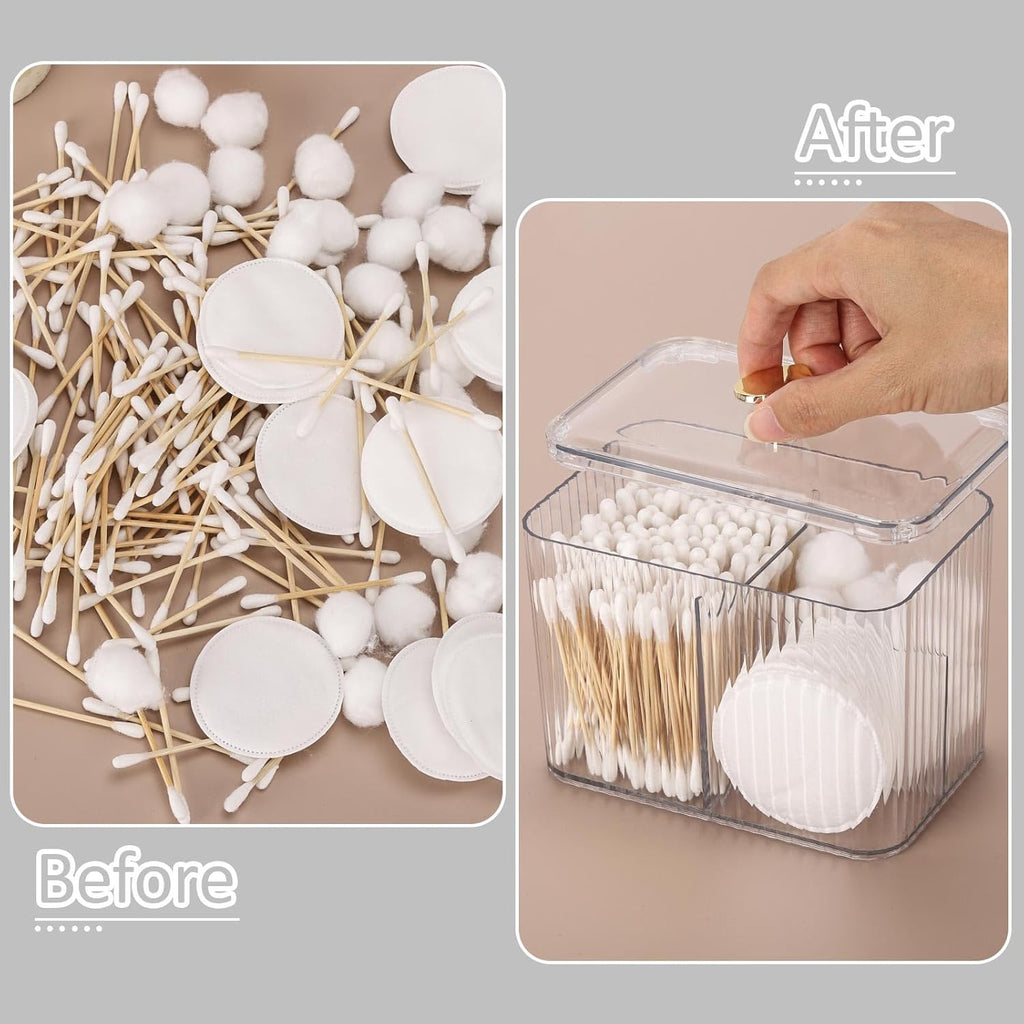 3-Section Qtip & Cotton Organizer Jar