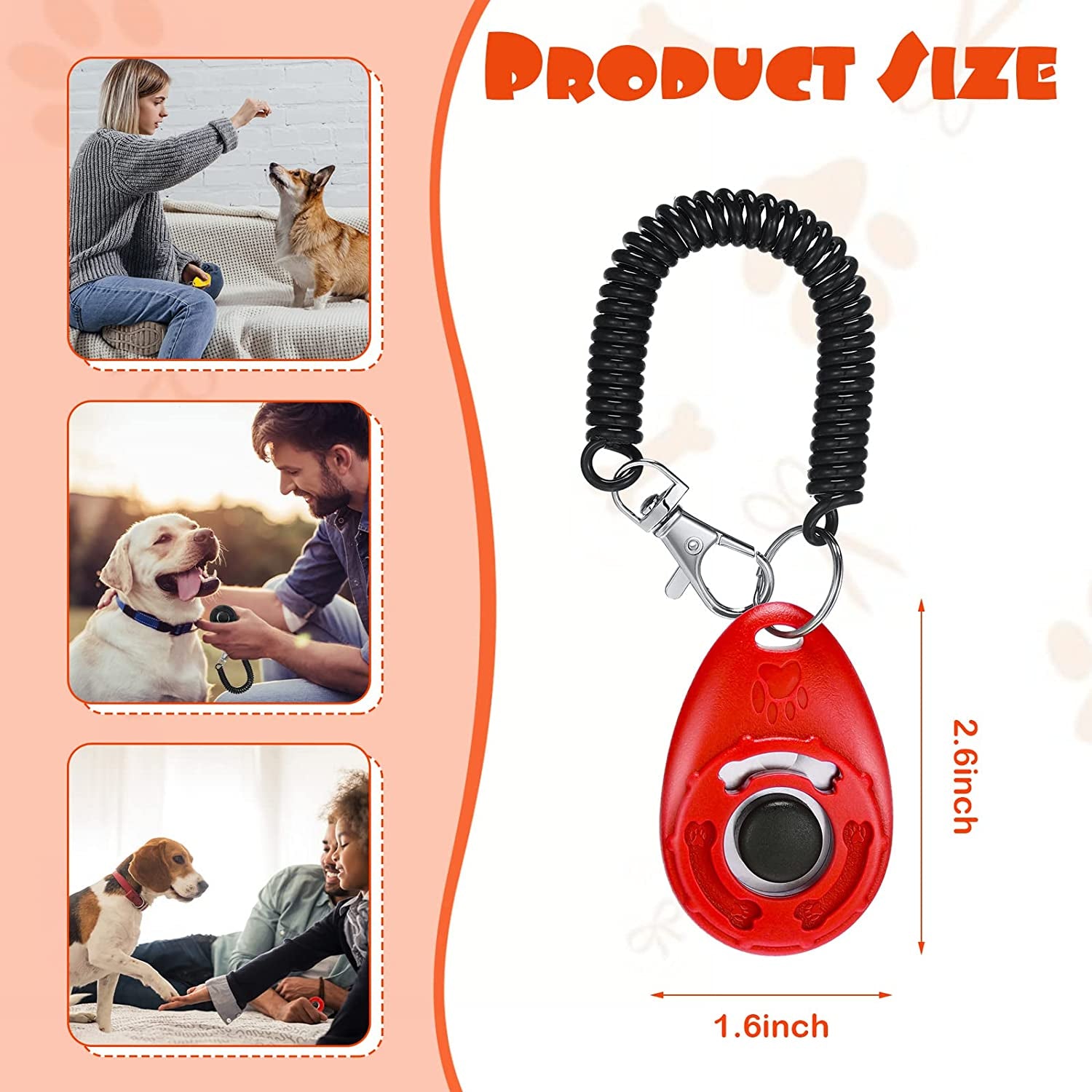 30 PCS Dog Training Clicker with Wrist Strap