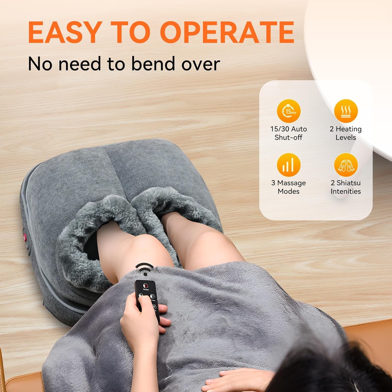 Shiatsu Foot Massager with Heat – Size 13