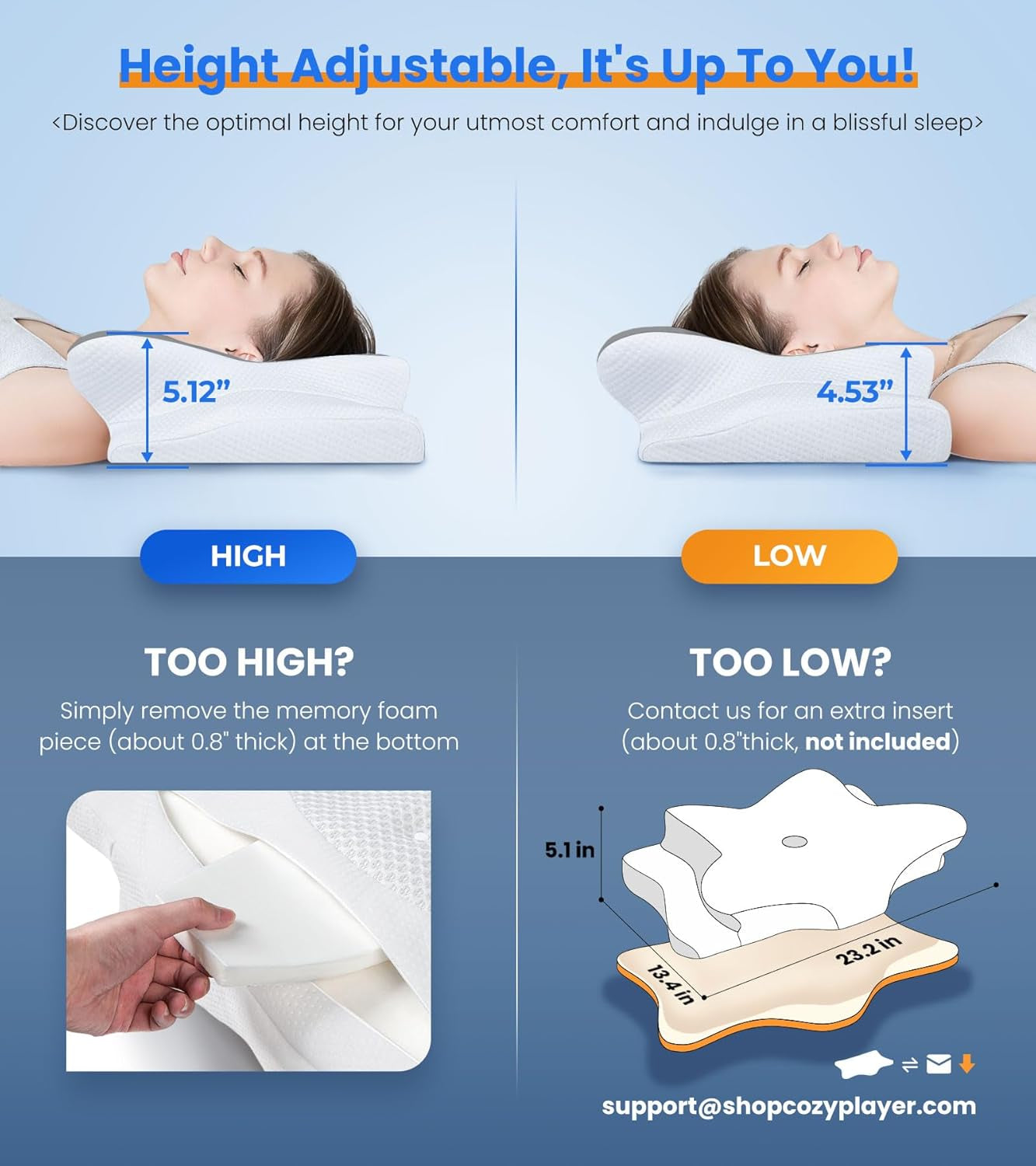 Cervical Memory Foam Pillow – Neck Support