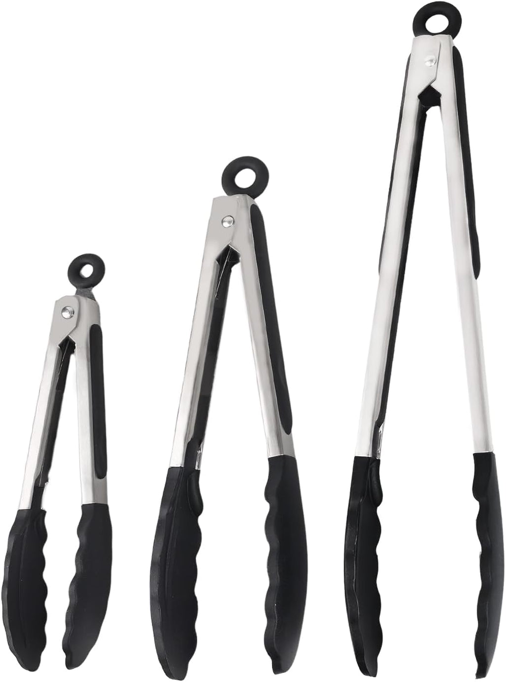 3-Piece Stainless Steel Silicone Kitchen Tongs