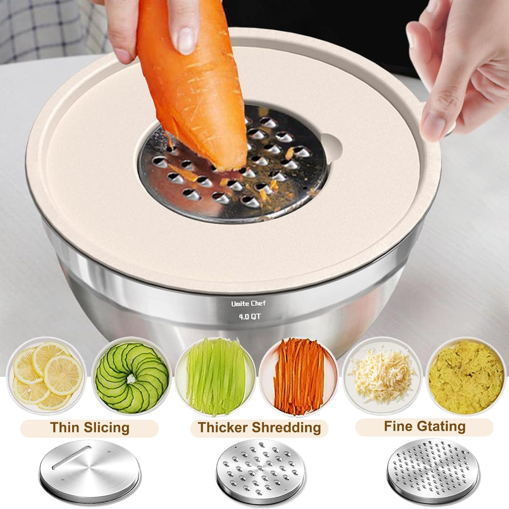 8-Piece Stainless Steel Mixing Bowls with Lids