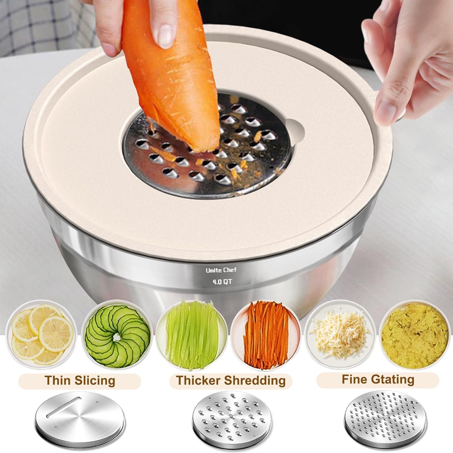 8-Piece Stainless Steel Mixing Bowls with Lids