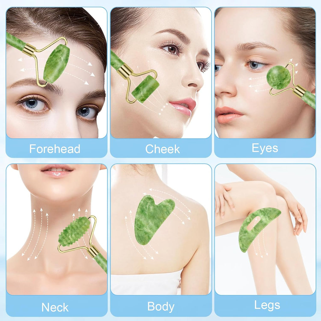 Jade Roller & Gua Sha Set – Facial Tools