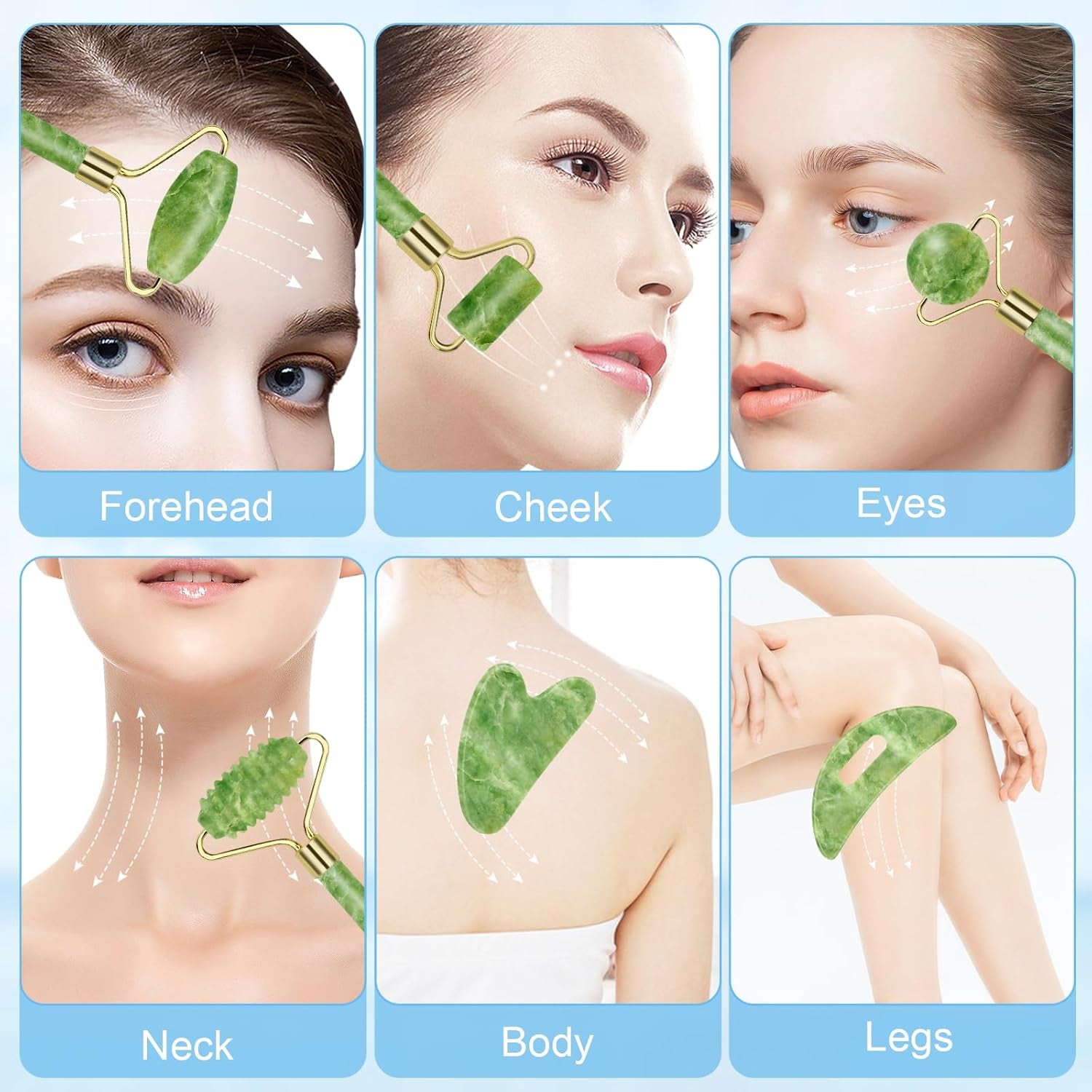 Jade Roller & Gua Sha Set – Facial Tools