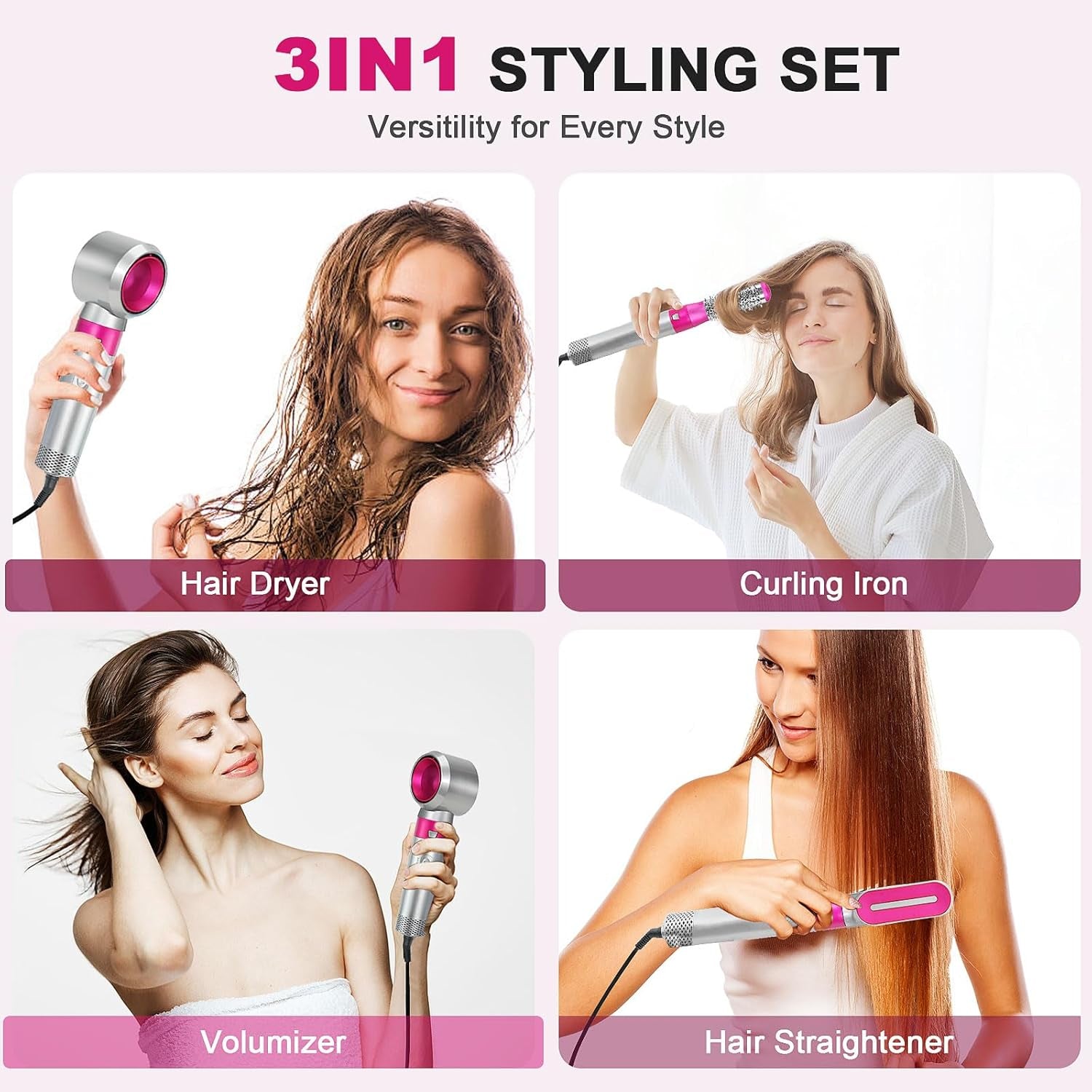 3-in-1 Hot Air Brush Blow Dryer Set