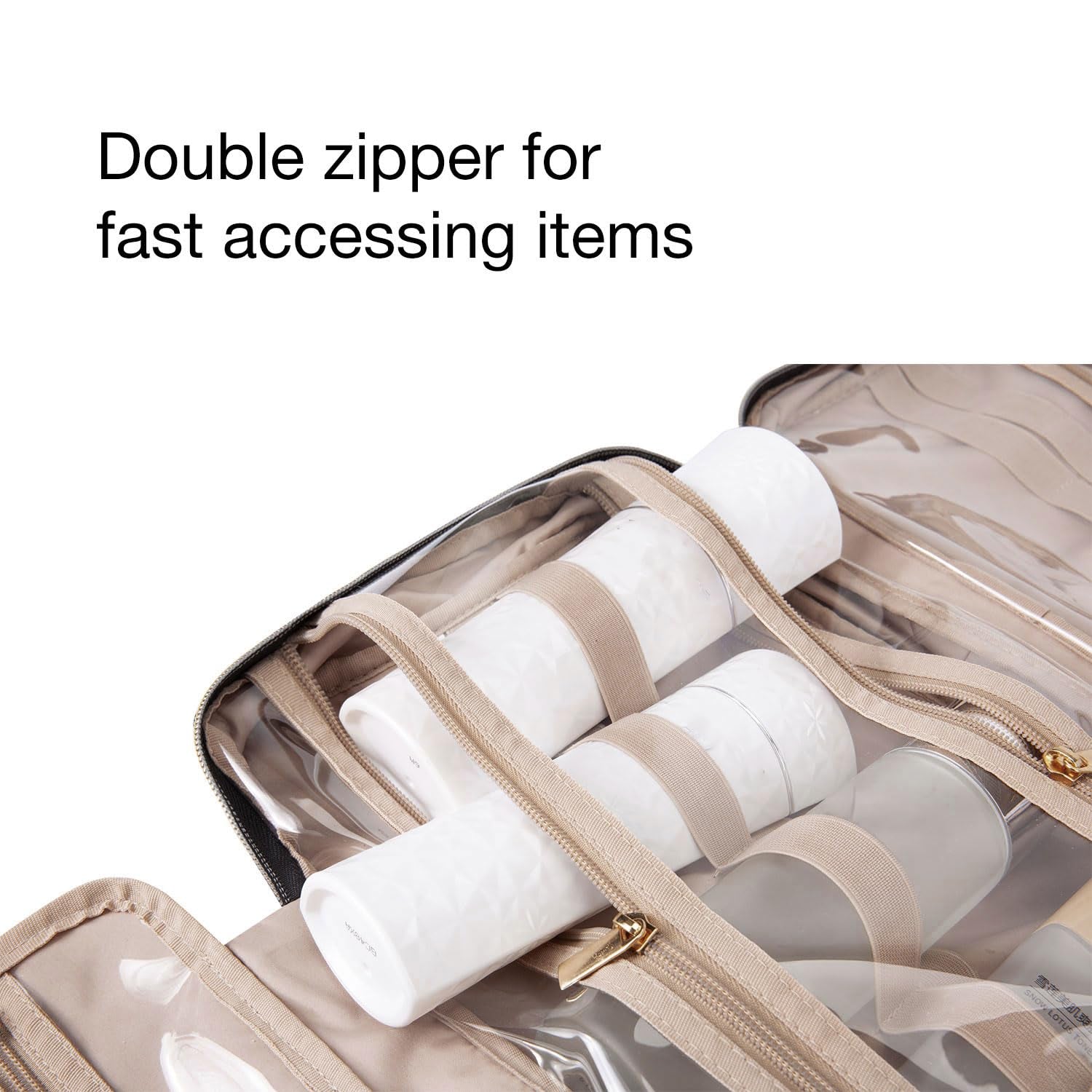 Travel Toiletry Bag with Hanging Hook – Black