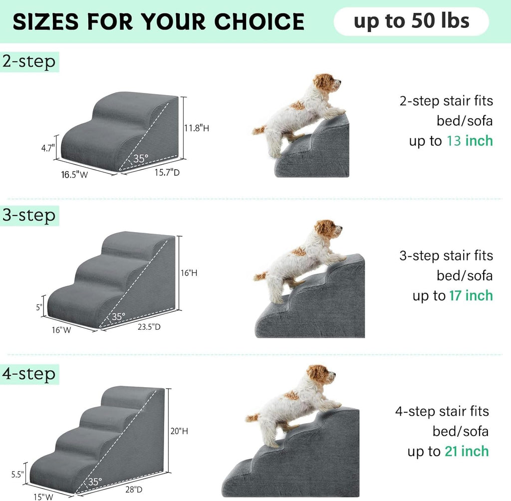 4-Step Dog Stairs Ramp – Small Dogs & Cats