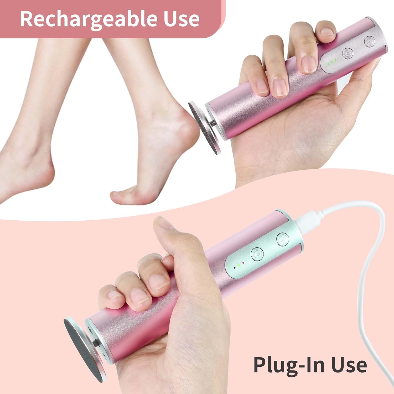 Electric Foot Callus Remover – Rose Pink