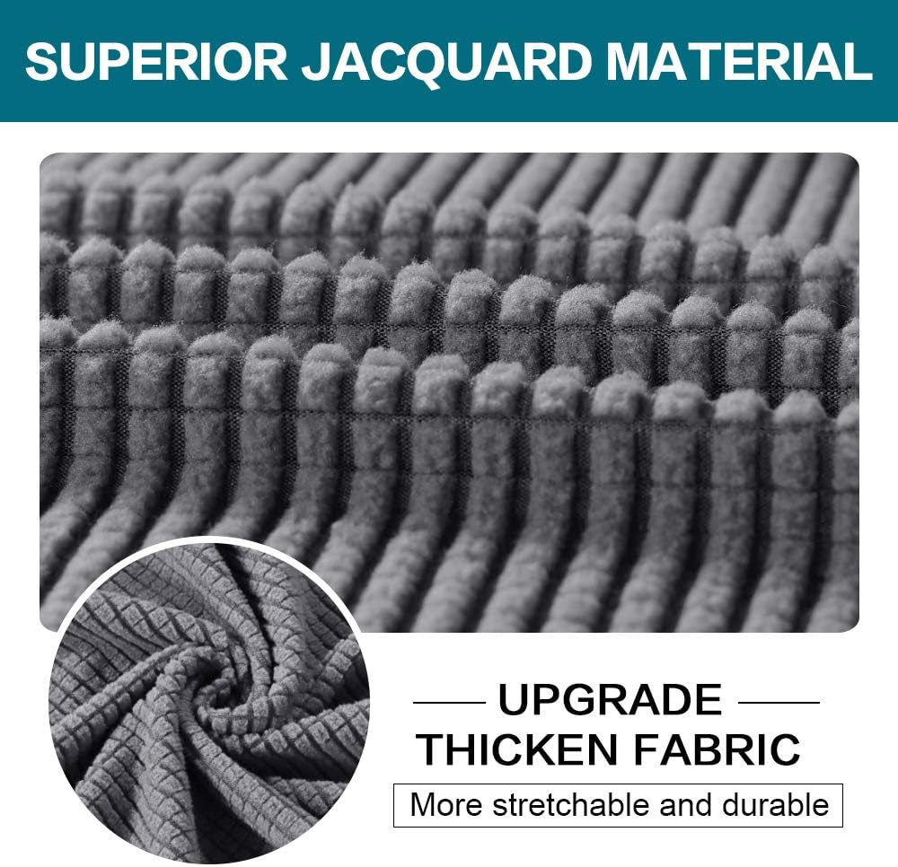 4-Piece Gray Sofa Slipcover for 3 Cushions