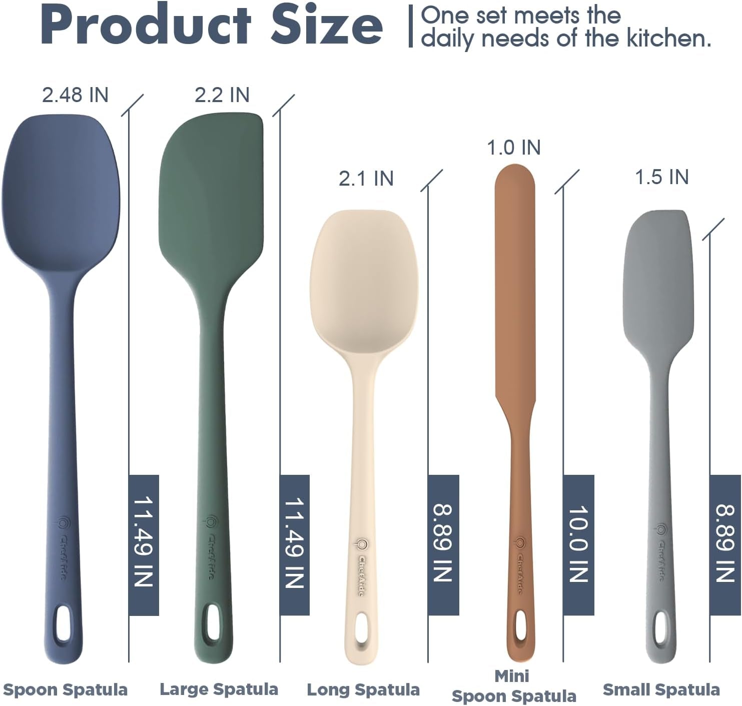 5-Piece Heat-Resistant Silicone Spatula Set