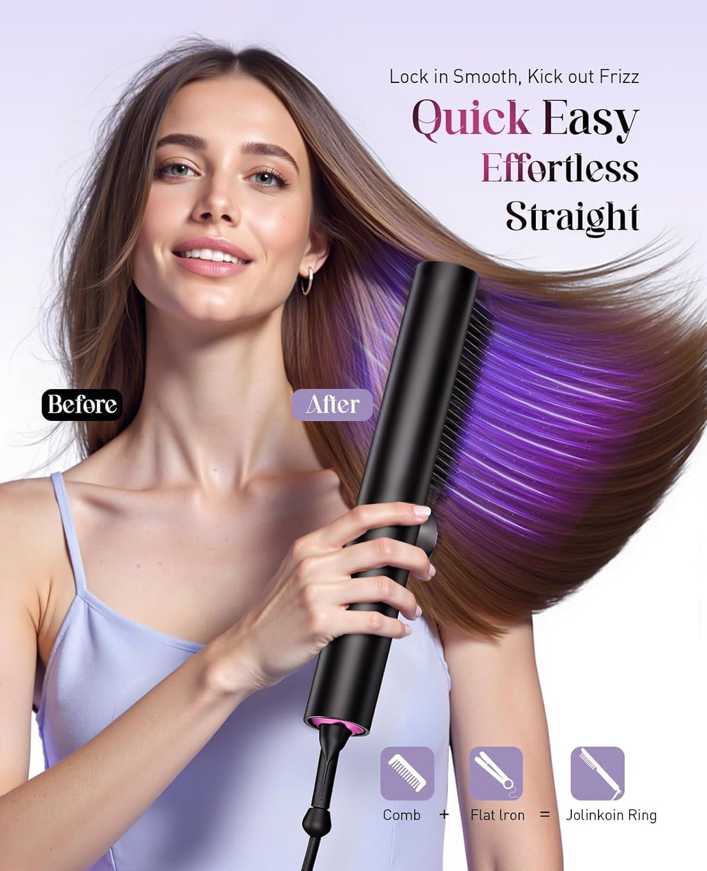 3-in-1 Hair Straightener & Curling Brush