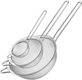 3-Piece Silver Mesh Strainer Set