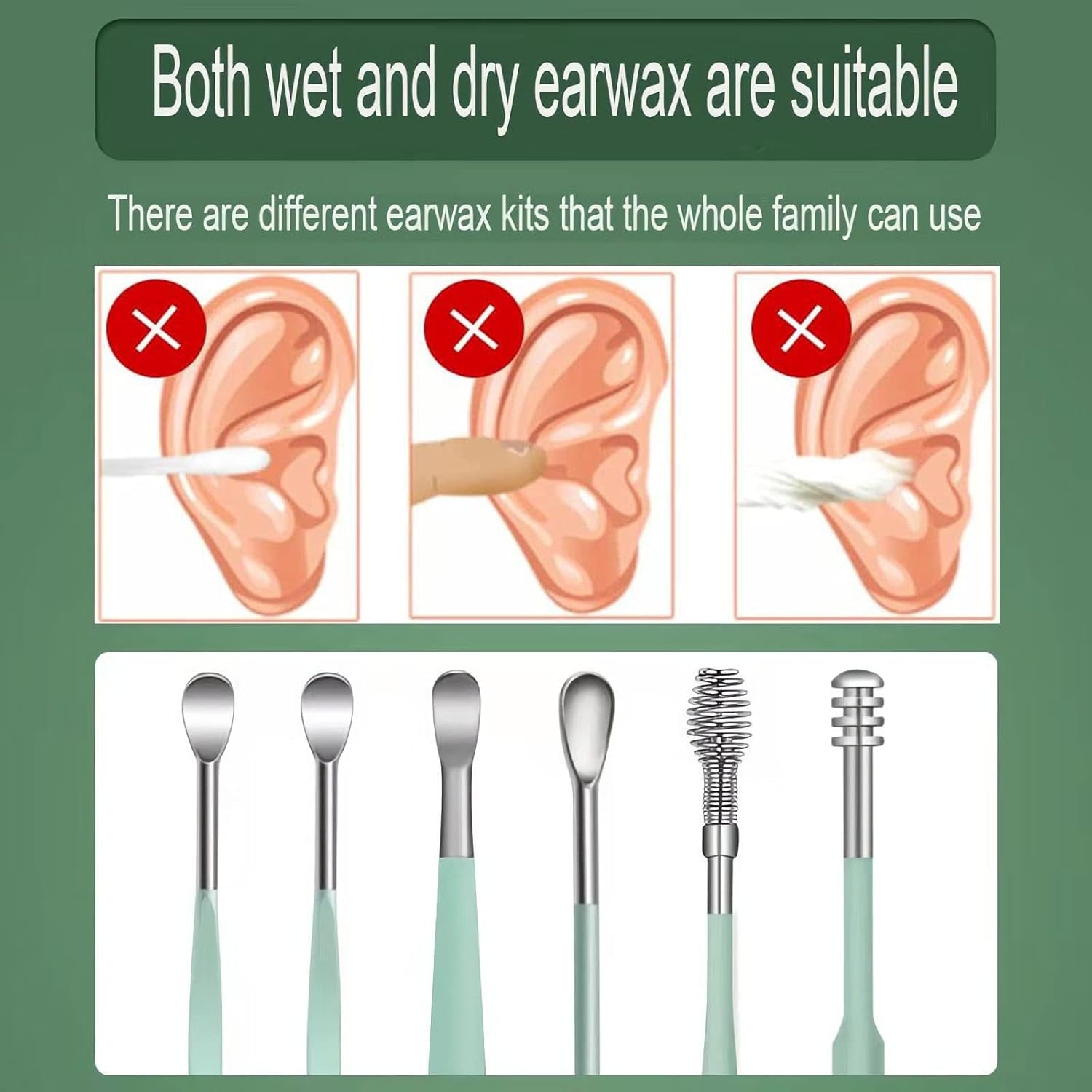 12 Pcs Stainless Steel Earwax Removal Kit