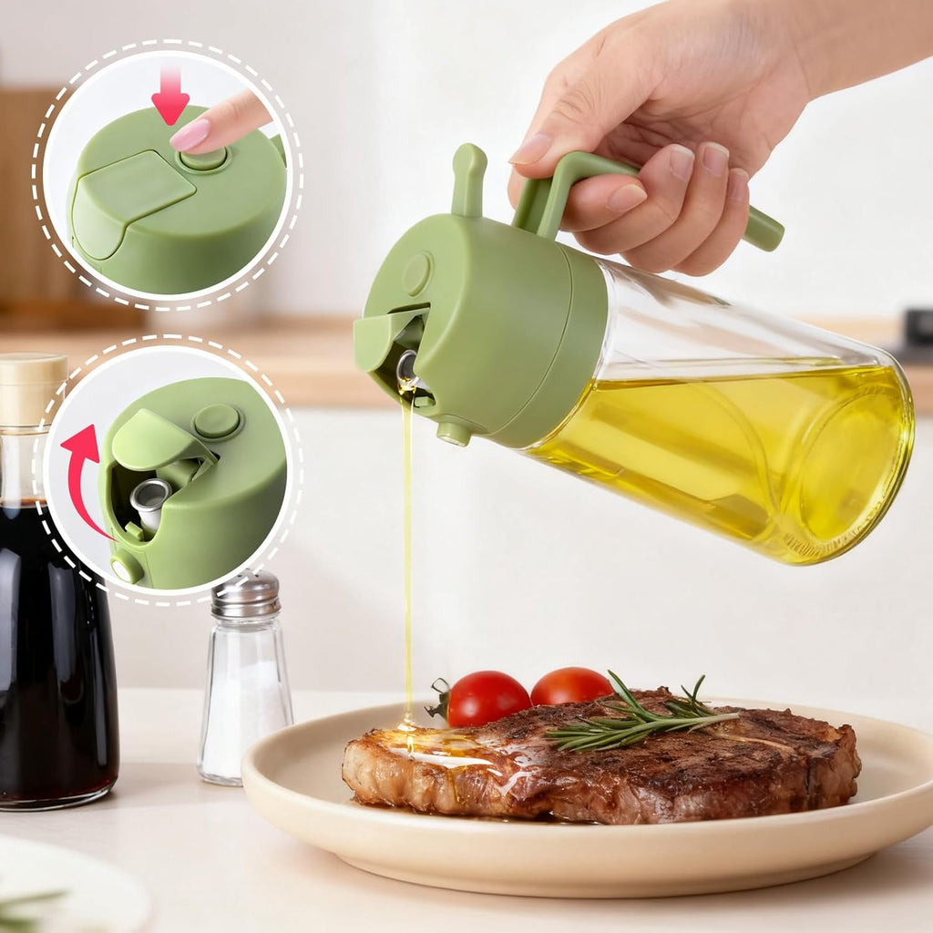 2-Pack Glass Oil Sprayer 16oz for Cooking