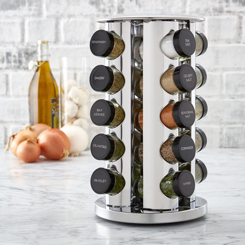 20-Jar Revolving Spice Rack with Free Refills