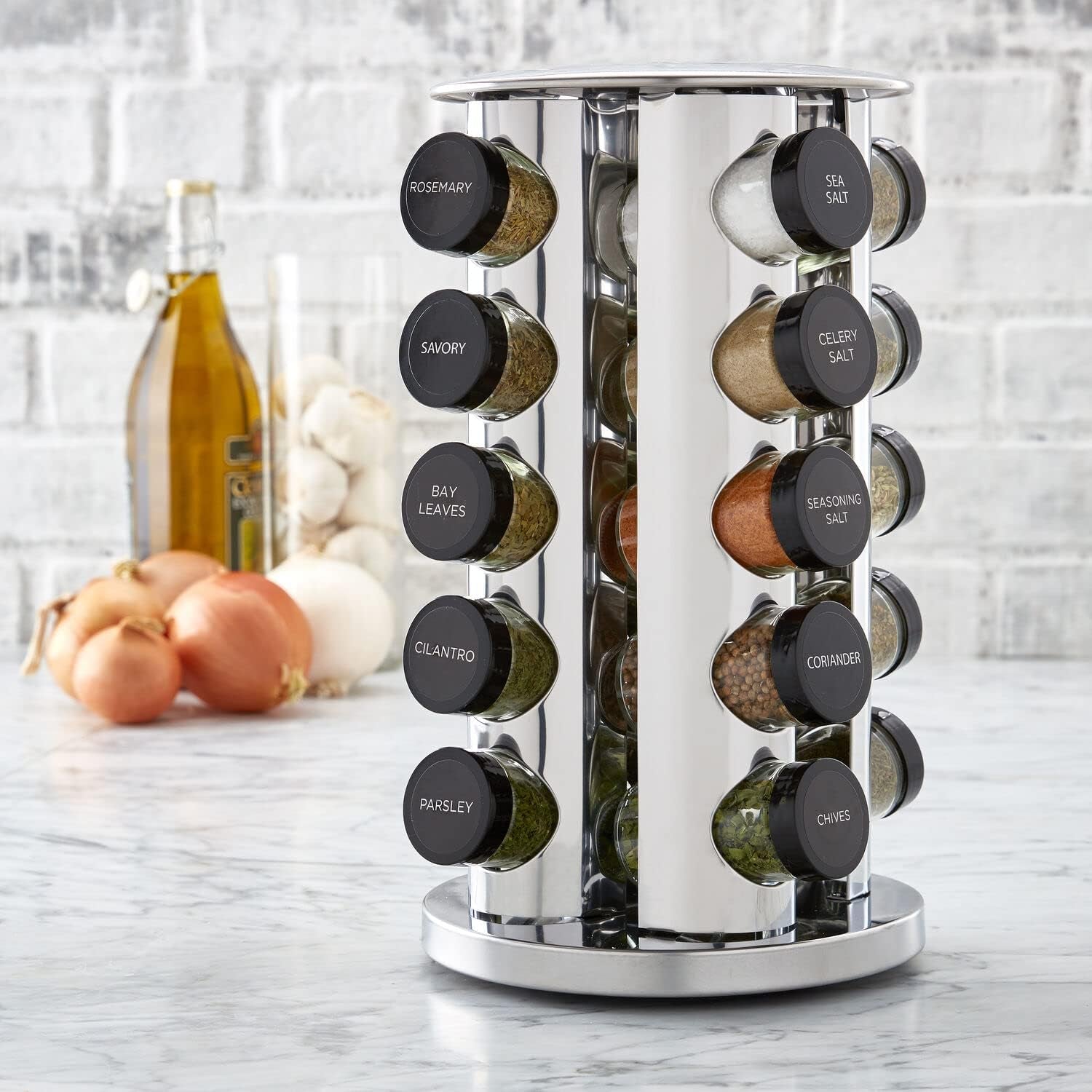 20-Jar Revolving Spice Rack with Free Refills