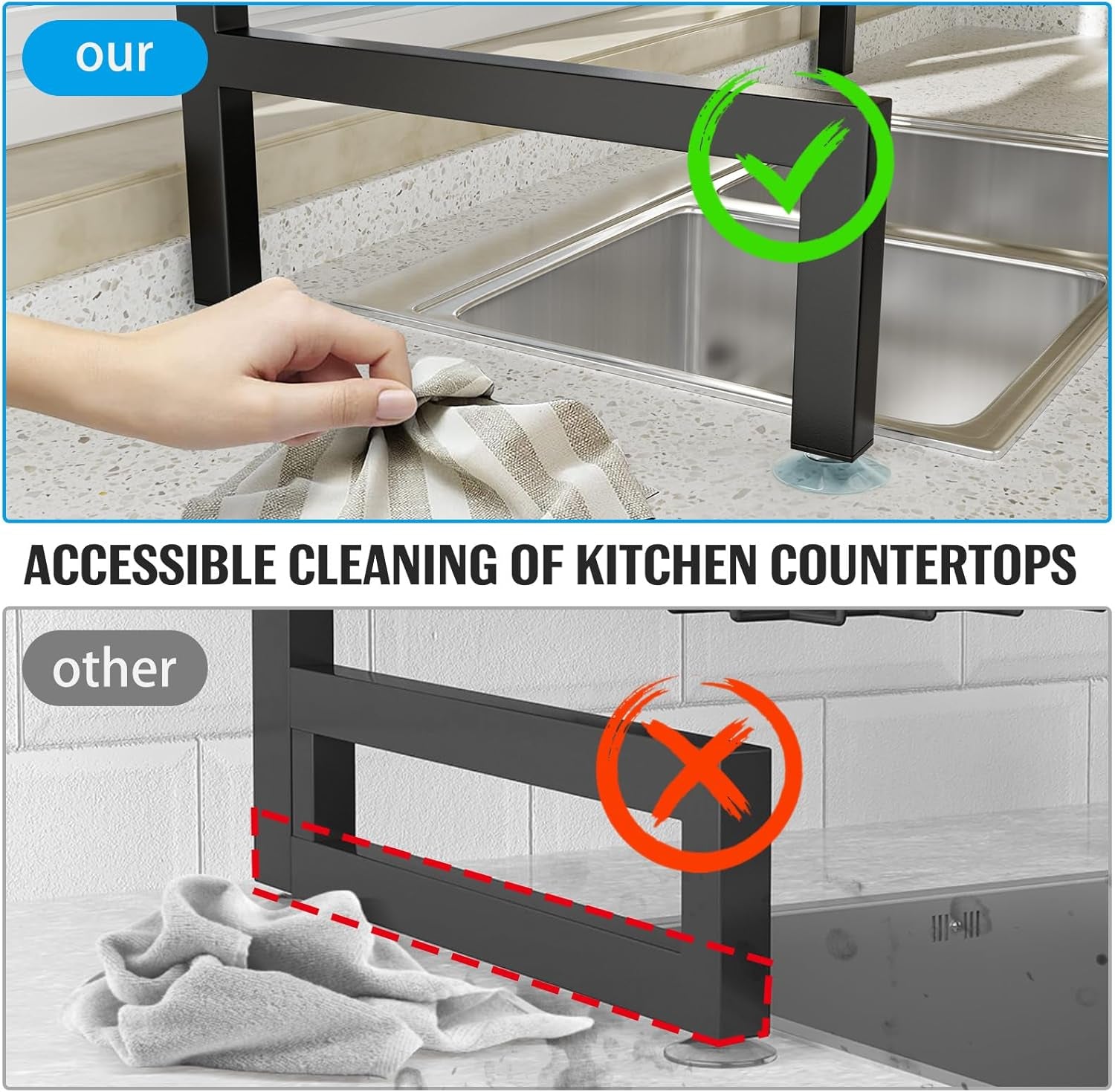 2-Tier Over-Sink Dish Drying Rack – Adjustable