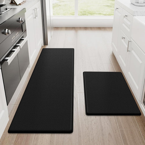 2-Piece Anti-Fatigue Kitchen Mat Set – Black