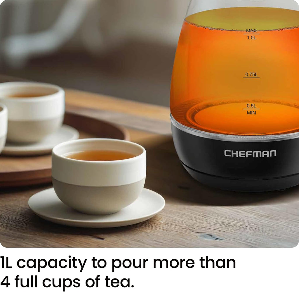 1L Electric Tea Kettle with Infuser – 1500W