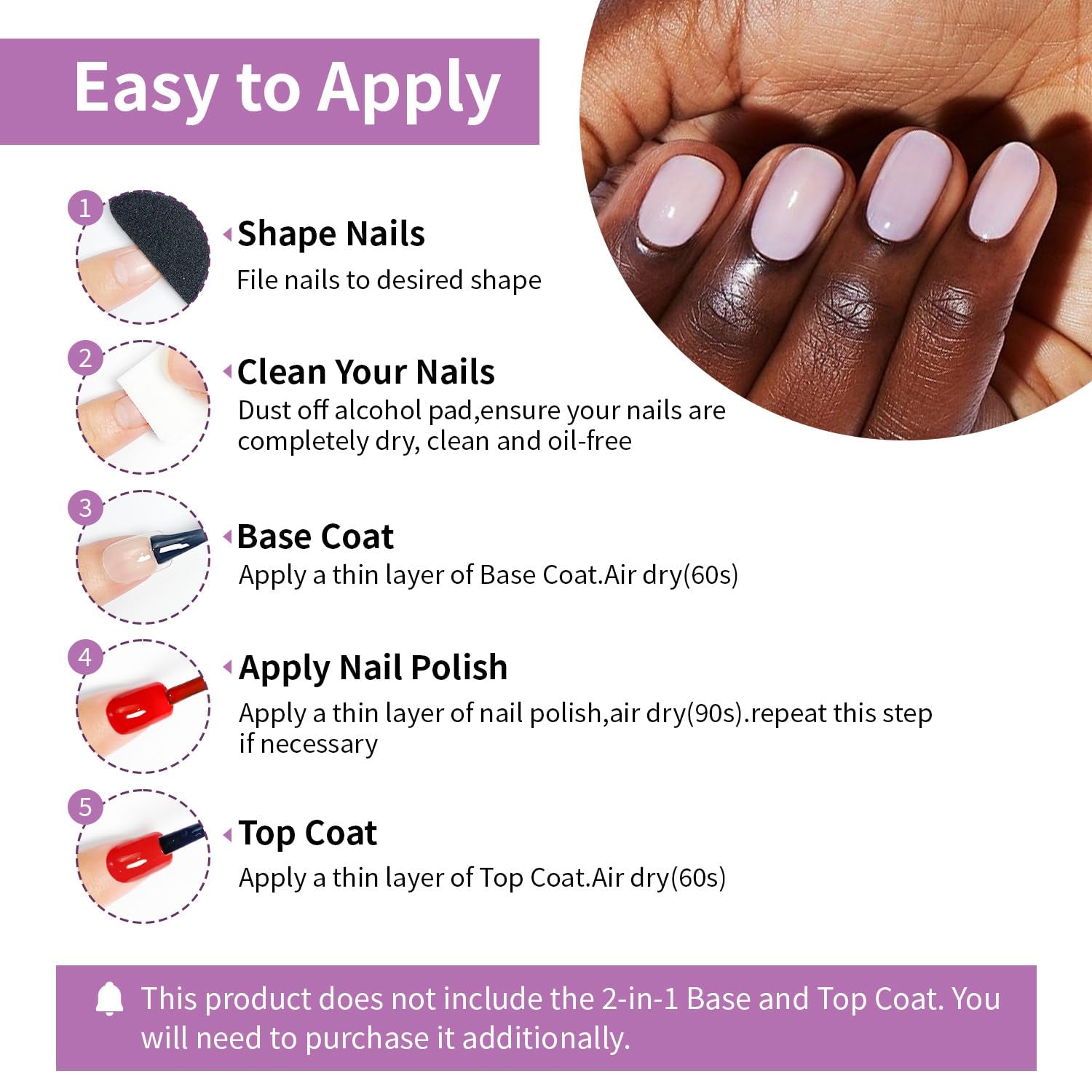 10ml Nude Pink Nail Polish Set – 6 Colors