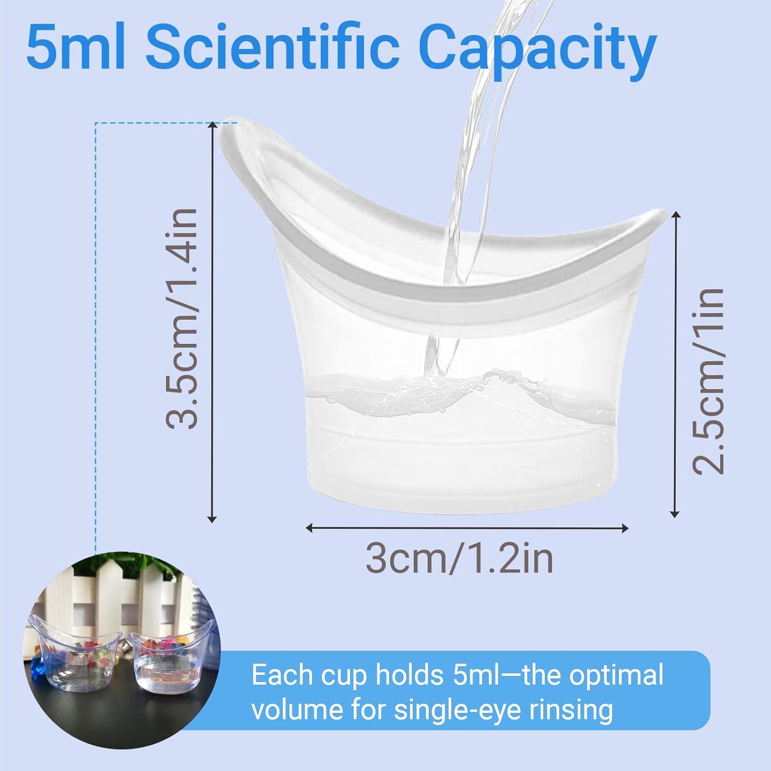 20-Pack 5ml Disposable Eye Wash Cups