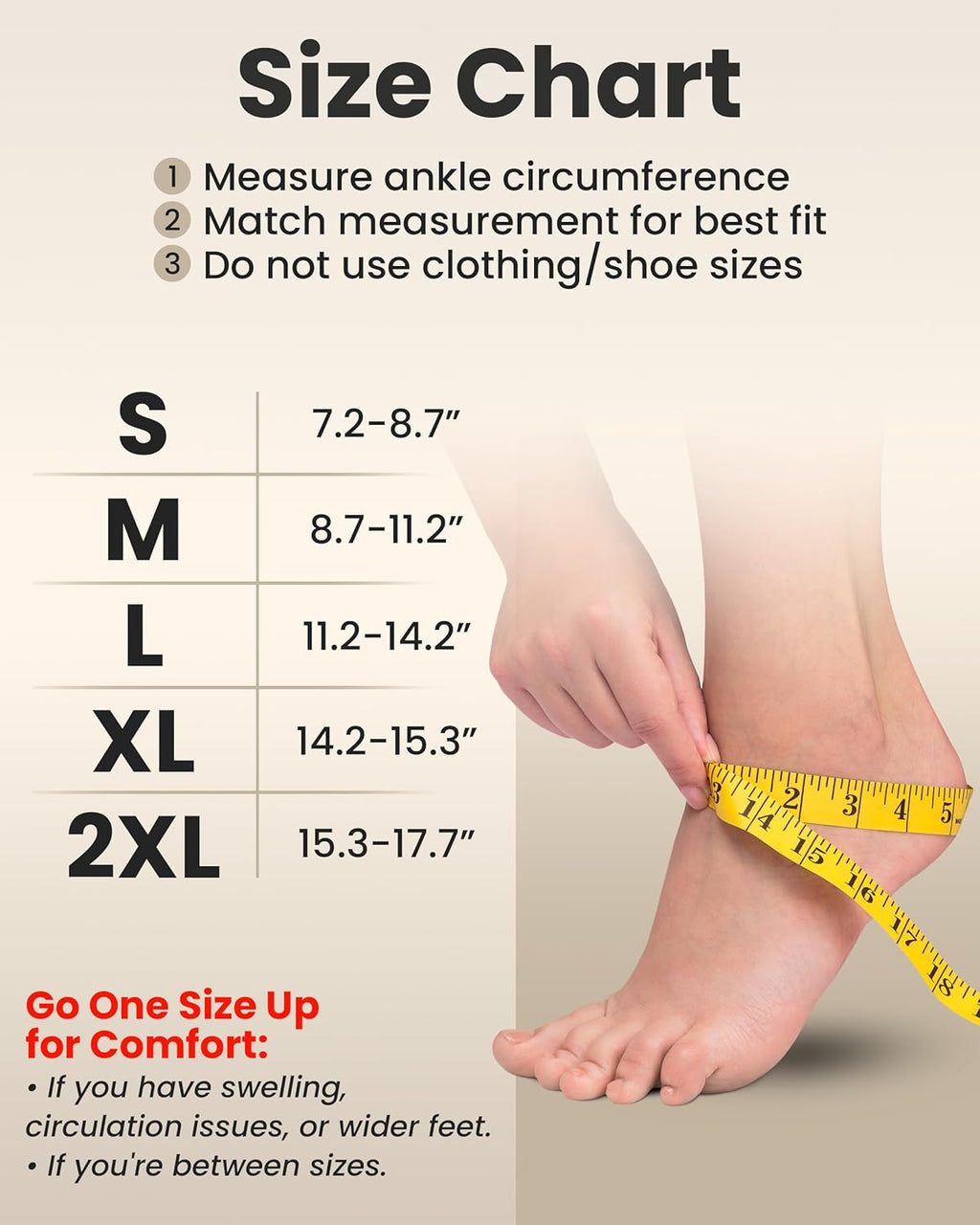 Ankle Compression Sleeve – 1 Pair Support