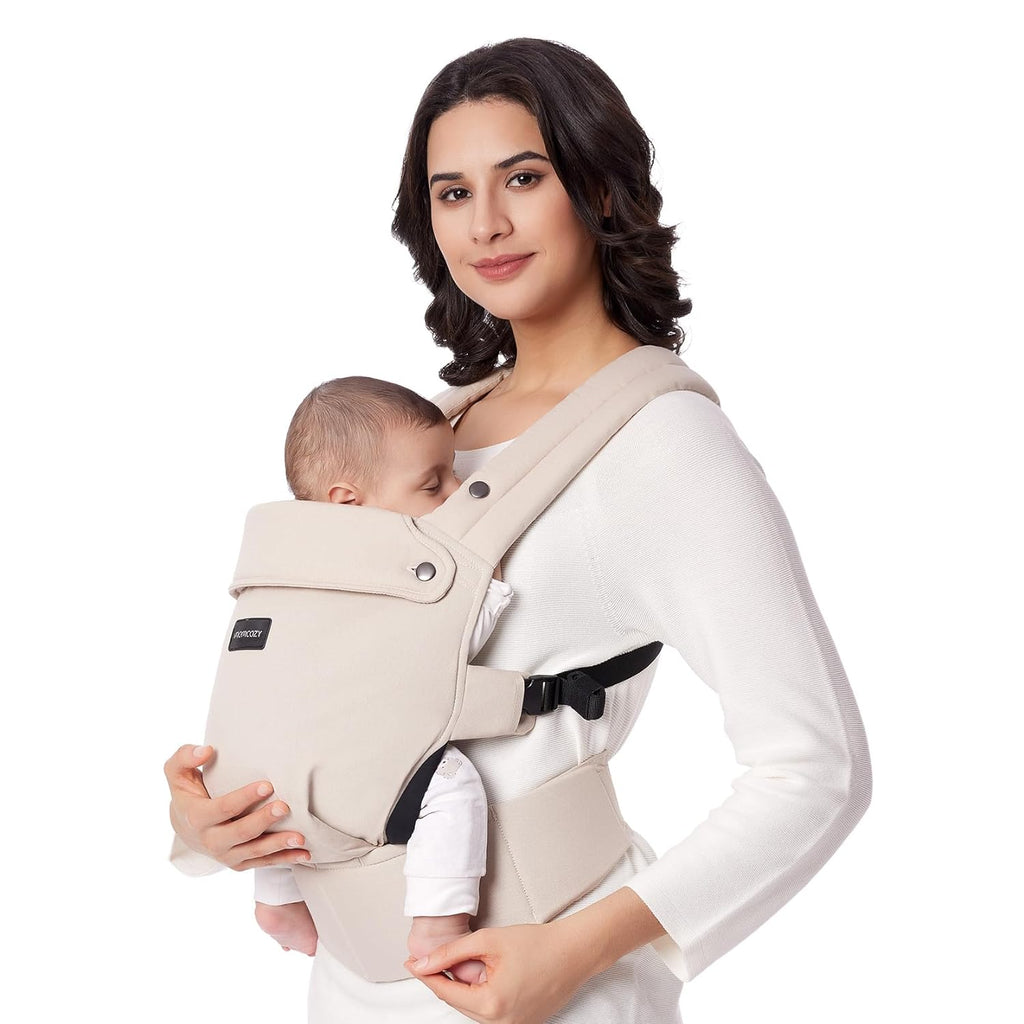 Baby Carrier - Ergonomic, Cozy and Lightweight Carrier for 7-44Lbs, Effortless to Put On, Ideal for Hands-Free Parenting, Enhanced Lumbar Support, Purehug for Infant to Toddler, Khaki