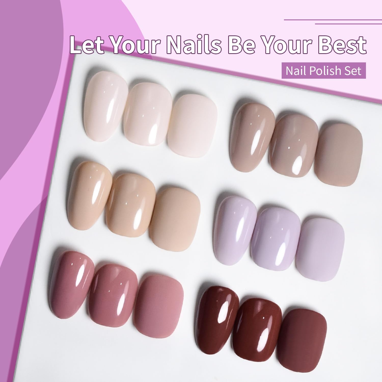10ml Nude Pink Nail Polish Set – 6 Colors