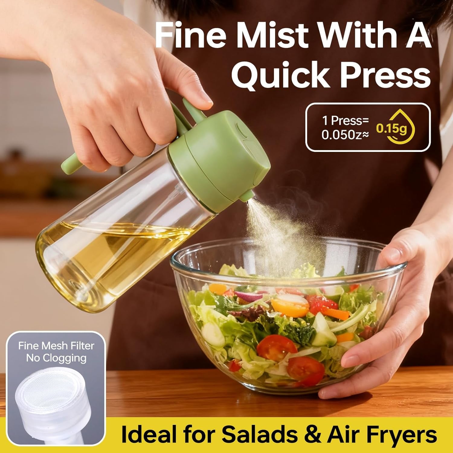 2-Pack Glass Oil Sprayer 16oz for Cooking