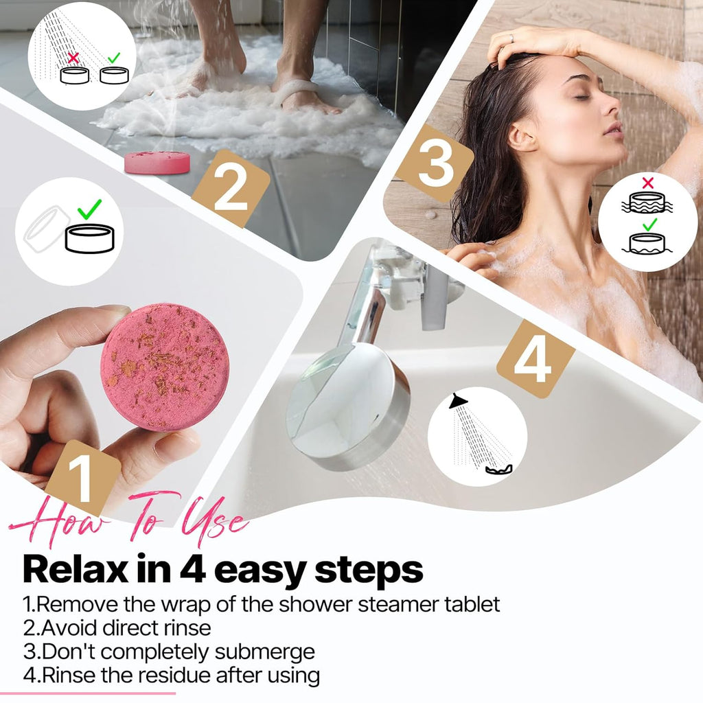 8-Pack Aromatherapy Shower Steamers for Relaxation