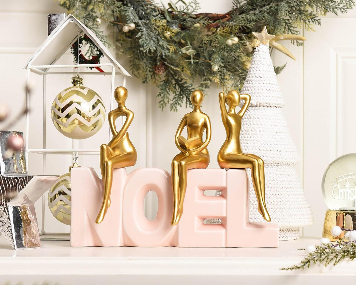 3-Piece Gold Thinker Statue Set – Modern Decor