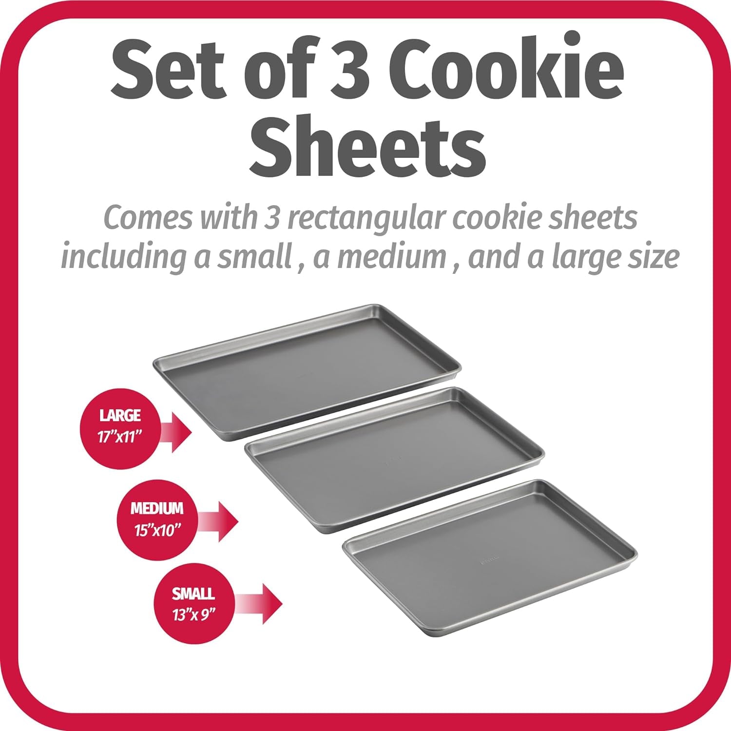 3-Piece Nonstick Carbon Steel Baking Sheet Set