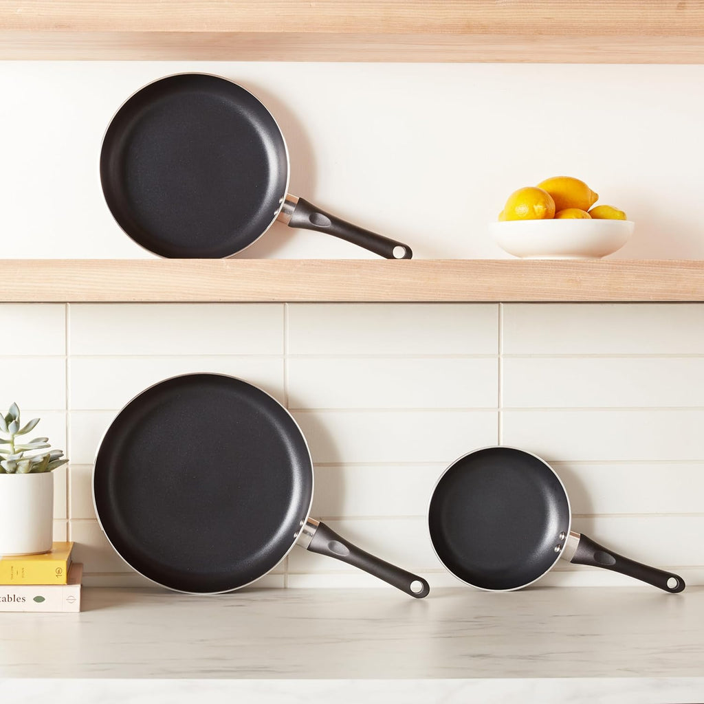 3-Piece Nonstick Kitchen Pan Set – Black